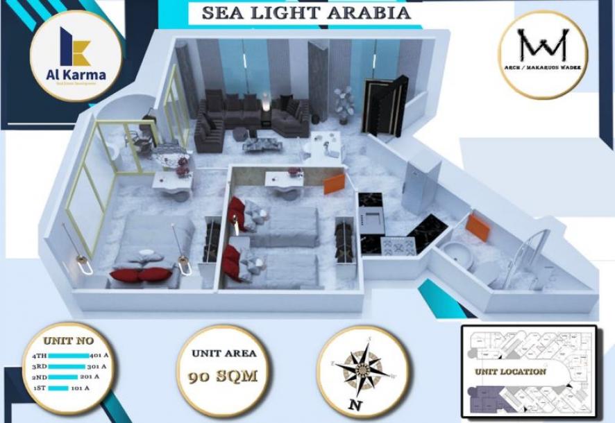 Studios und Wohnungen im Sea Light Arabia Komplex. 1 Jahr Zahlungsplan. Sofortige Lieferung mit 60 % Anzahlung-12