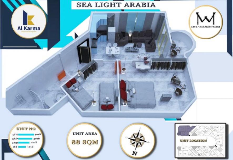 Studios und Wohnungen im Sea Light Arabia Komplex. 1 Jahr Zahlungsplan. Sofortige Lieferung mit 60 % Anzahlung-17