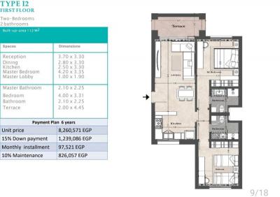 Studios und Apartments in der luxuriösen Residenz Veranda in Sahl Hasheesh. Zahlungsplan von bis zu 6 Jahren verfügbar.